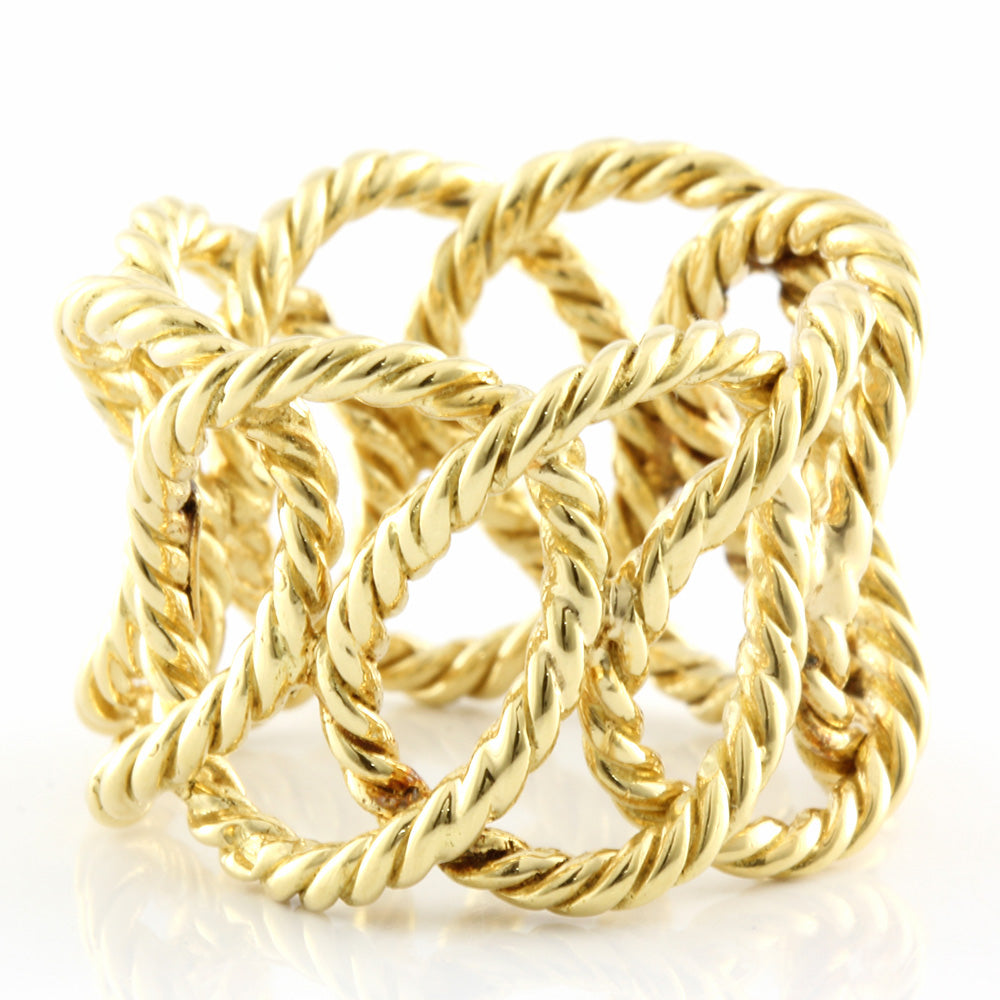 中古】 カルティエ CARTIER K18 リング 指輪 6.5号 ロープ 縄モチーフ