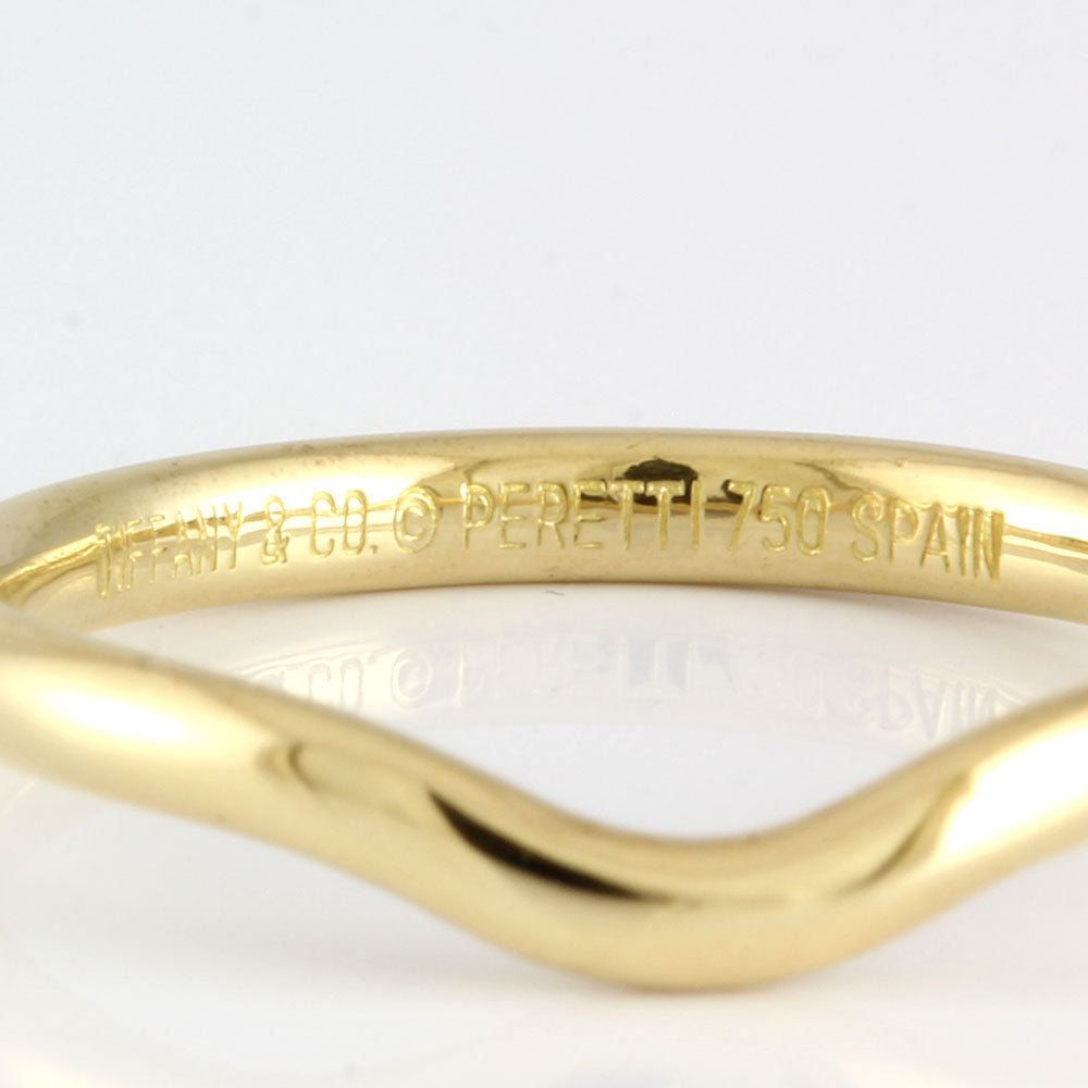 Tiffany & Co. カーブ　k18ゴールドリング 箱付き 中古】 ティファニー TIFFANY&Co. K18 リング 指輪 カーブド