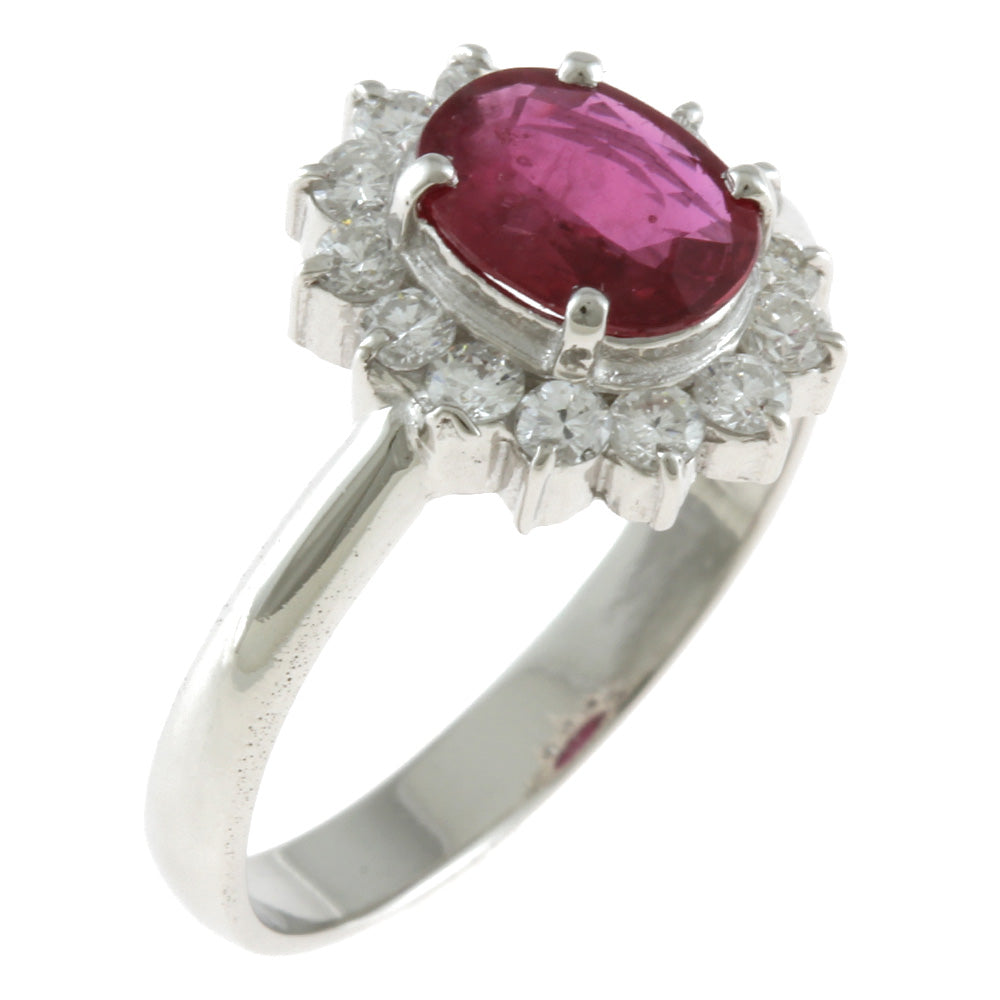 ルビー指輪　プラチナPt900.ダイヤ取り巻き　12号　 ⭐︎未使用 ルビー指輪プラチナPt900.ダイヤ取り巻き12号 未使用