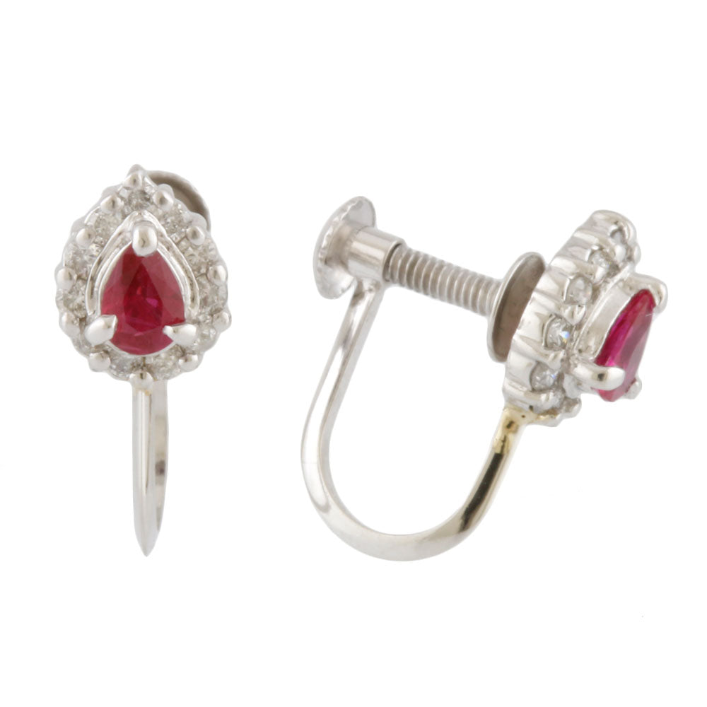 ルビーダイヤピアス・PT900・2.6g・中古品