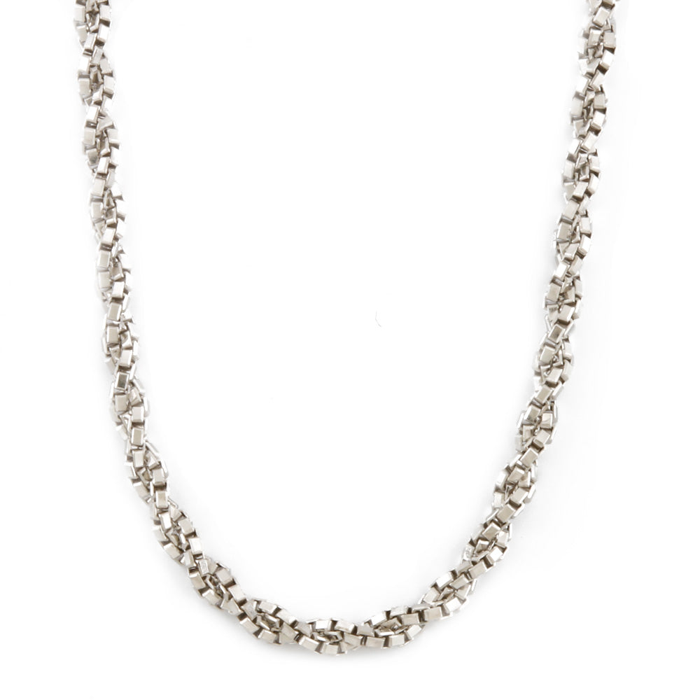 Used] Pt850 Necklace Venetian Chain Twist Pt850 Platinum Silver