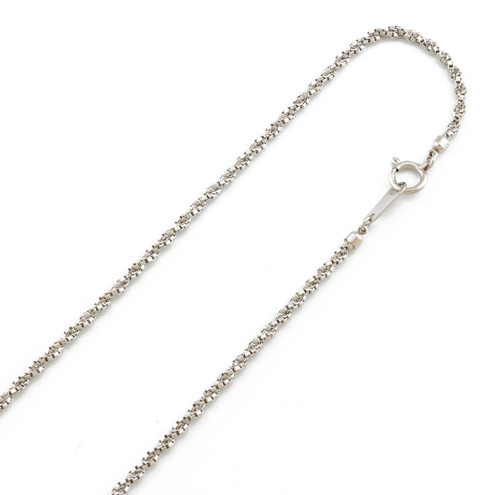 Used] Pt850 Necklace Venetian Chain Twist Pt850 Platinum Silver