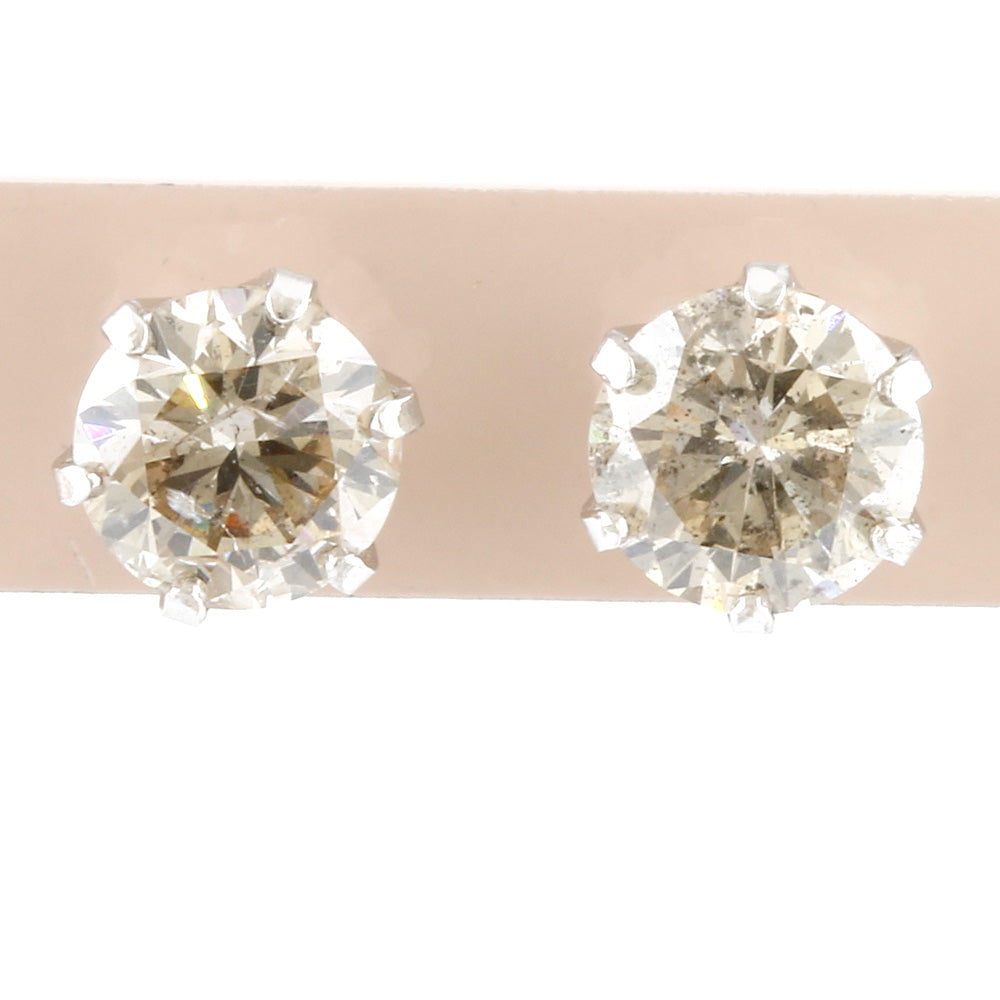 最終値下げ祭】【送料無料】【中古】 Pt900 ピアス ダイヤモンド 1粒  