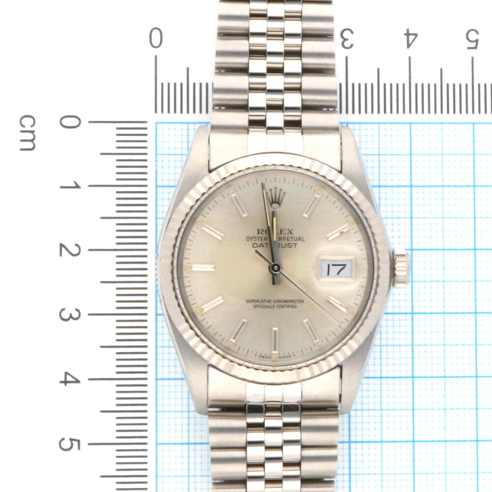 ロレックス デイトジャスト オイスターパーペチュアル 腕時計 ステンレススチール 16014 自動巻き メンズ 1年保証 ROLEX 【中古】