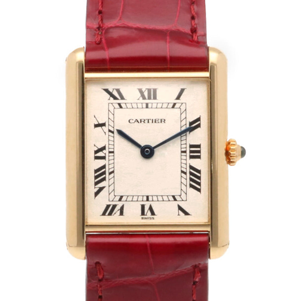 OH済】 カルティエ 【CARTIER】 タンク ルイ カルティエ SM よろしけれ PARISダイヤル 82720553 (78087) レディース  ホワイト K18イエローゴールド 腕時計 時計 TANK LOUIS CARTIER SMALL MODEL PARIS DIAL WHITE  K18YG 【中古】