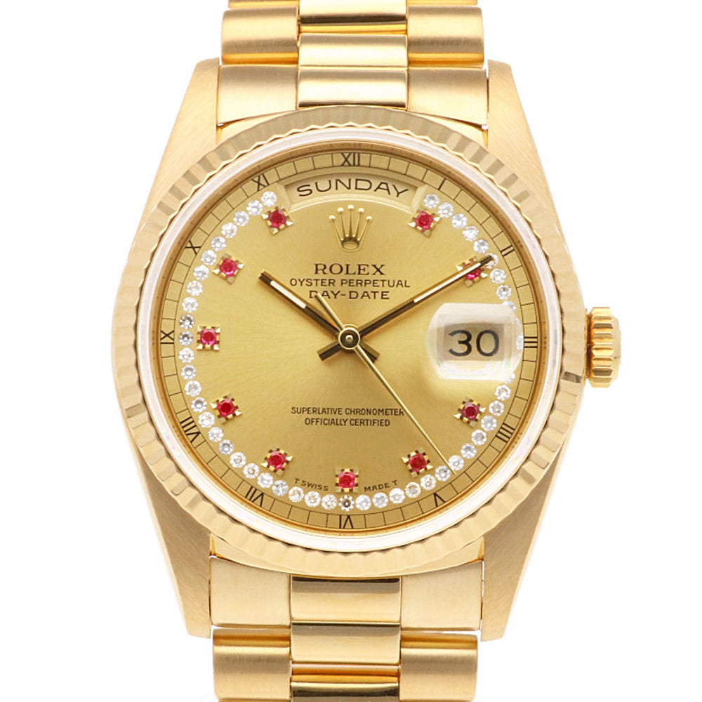 ロレックス デイデイト 腕時計 18金 K18 イエローゴールド 18238LR 自動巻き メンズ 1年保証 ROLEX 【中古】 ブランド –  【公式】リサイクルキング オンラインショップ