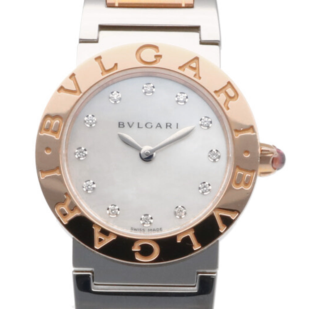 中古】 ブルガリ BVLGARI ブルガリブルガリ SS K18PG 腕時計 ダイヤ12P ステンレススチール K18ピンクゴールド BB –  【公式】リサイクルキング オンラインショップ