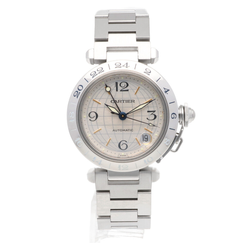 カルティエ パシャ メリディアン 腕時計 ステンレススチール 2377 自動巻き メンズ 1年保証 CARTIER 【中古】