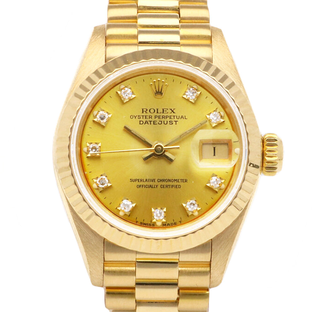 ロレックス ROLEX デイトジャスト オイスターパーペチュアル 腕時計 18金 K18イエローゴールド 69178G レディース 中古 –  【公式】リサイクルキング オンラインショップ