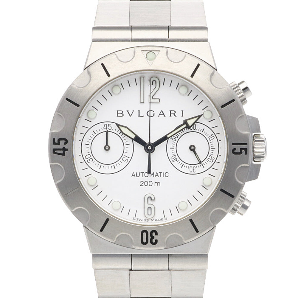 ブルガリ BVLGARI ディアゴノ スクーバ クロノグラフ 腕時計 ステンレススチール SCB38S メンズ 中古