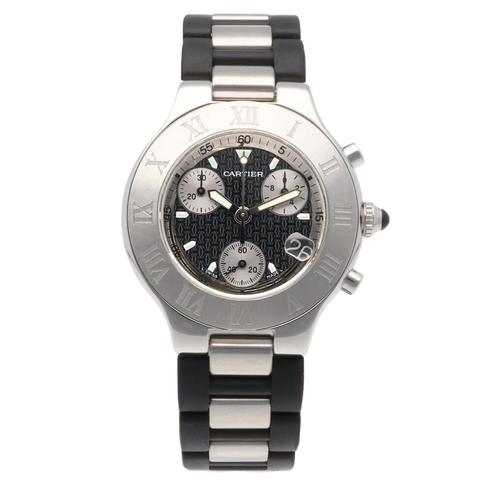 CARTIER カルティエ クロノスカフ 腕時計 ステンレススチール 2424 クオーツ メンズ 1年保証 【中古】