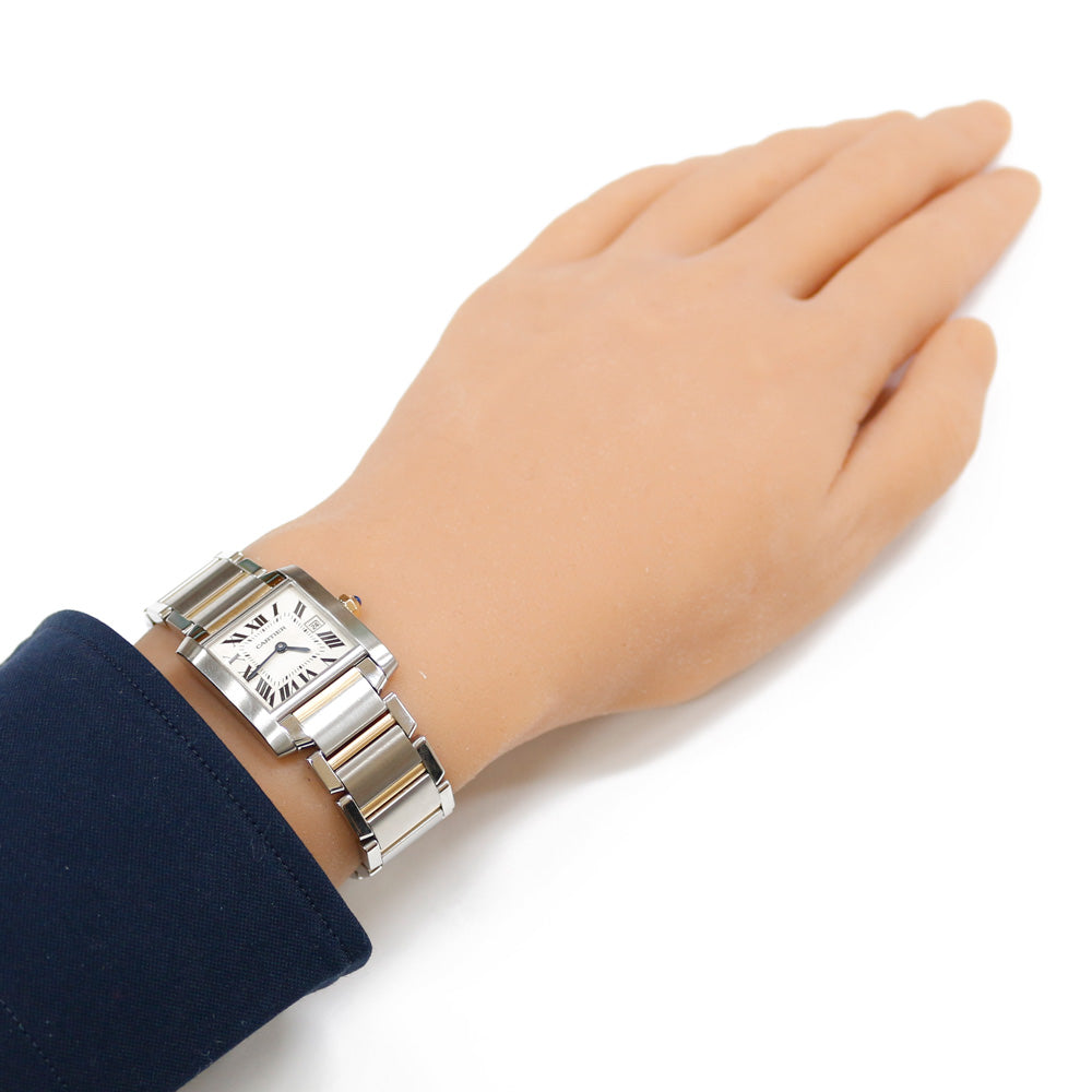 中古】 カルティエ CARTIER SS K18YG 腕時計 タンクフランセーズ MM