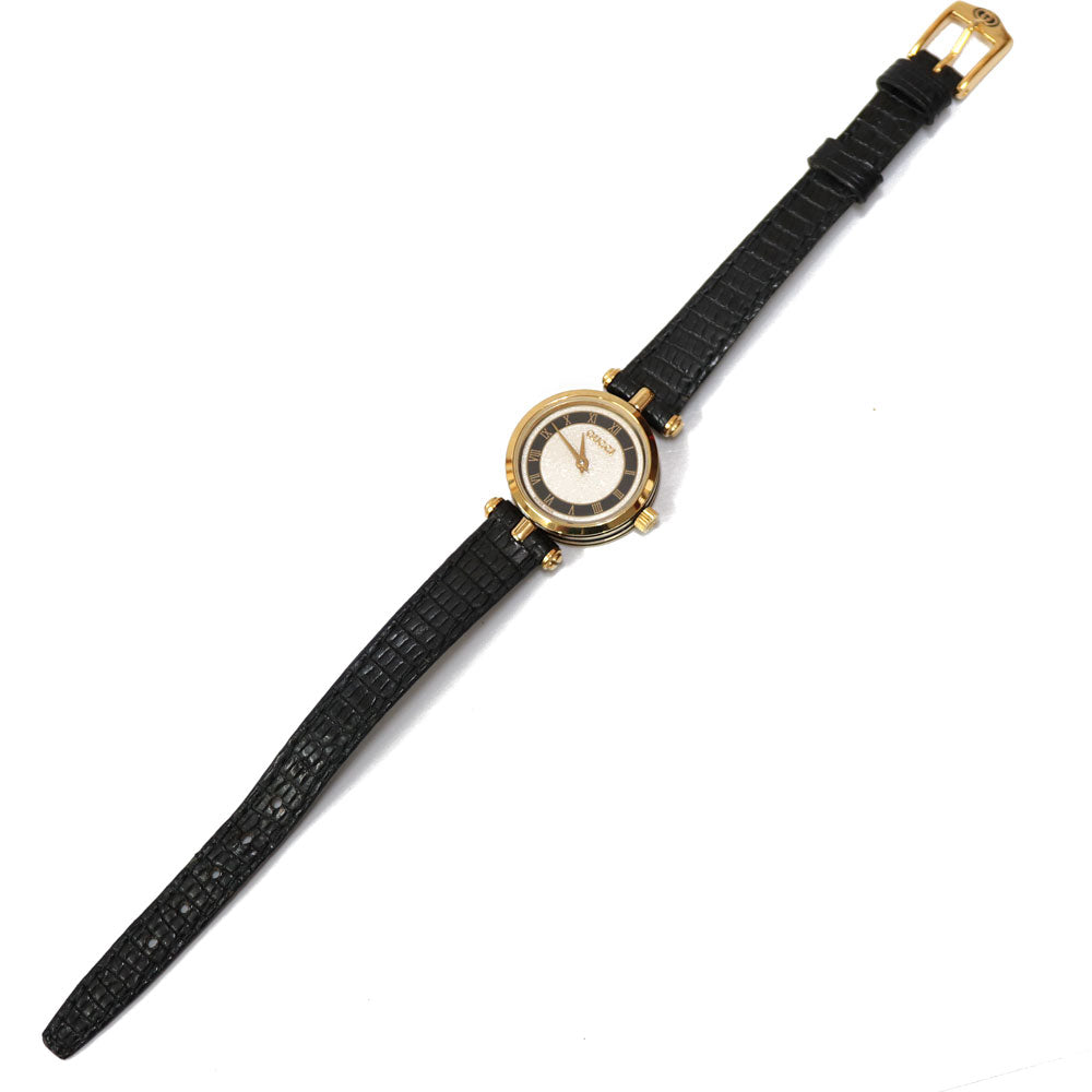 Used Gucci GP watch logo GP leather 2040L gold gold black un