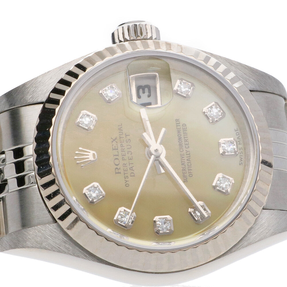 中古】 ロレックス ROLEX SS K18WG 腕時計 F番 2003～2004年式 10Pダイヤ イエローシェル オイスターパーペチュ –  【公式】リサイクルキング オンラインショップ