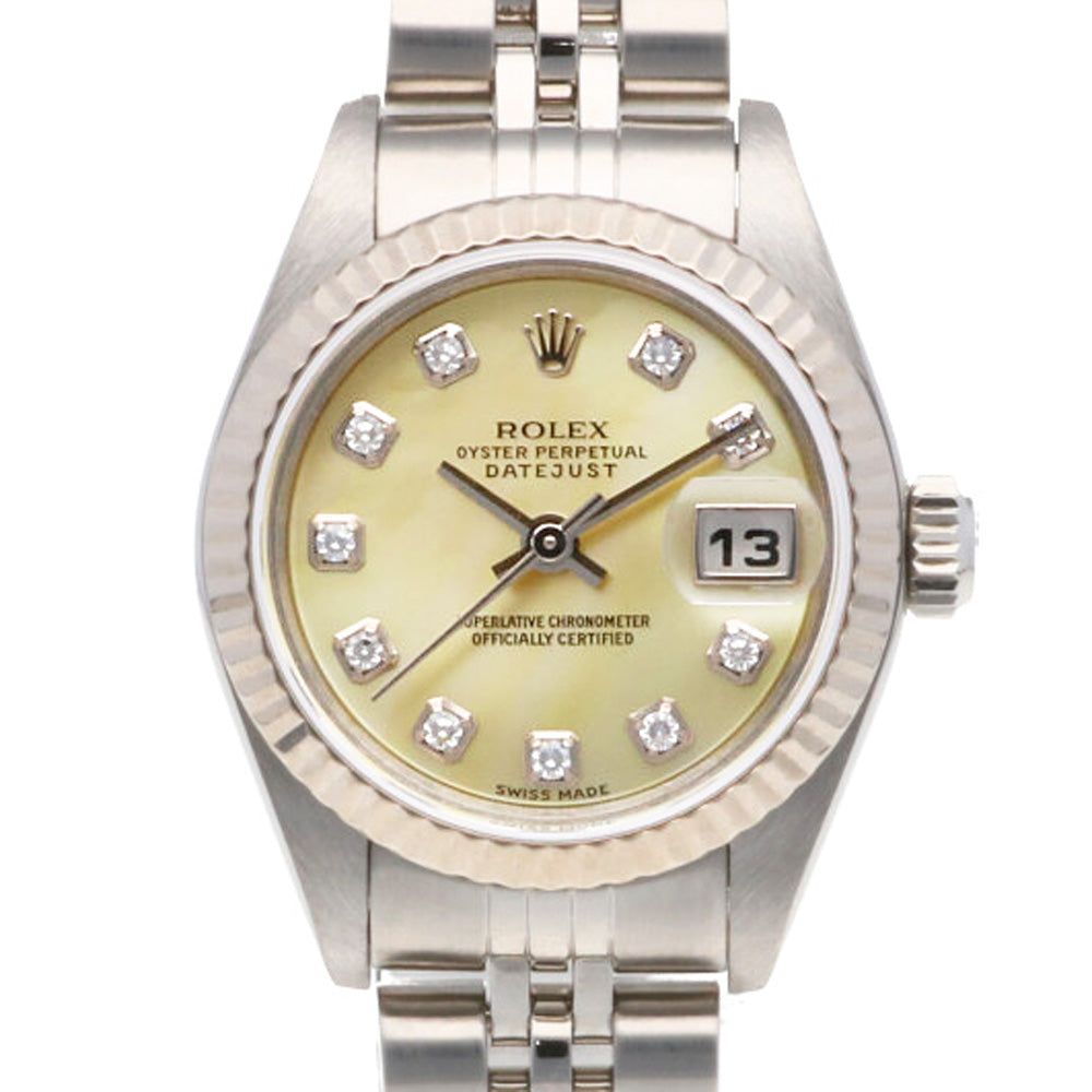 中古】 ロレックス ROLEX SS K18WG 腕時計 F番 2003～2004年式 10Pダイヤ イエローシェル オイスターパーペチュ –  【公式】リサイクルキング オンラインショップ