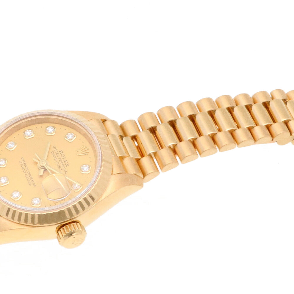 中古】 ロレックス ROLEX K18YG 腕時計 T番 1996年式 10Pダイヤ