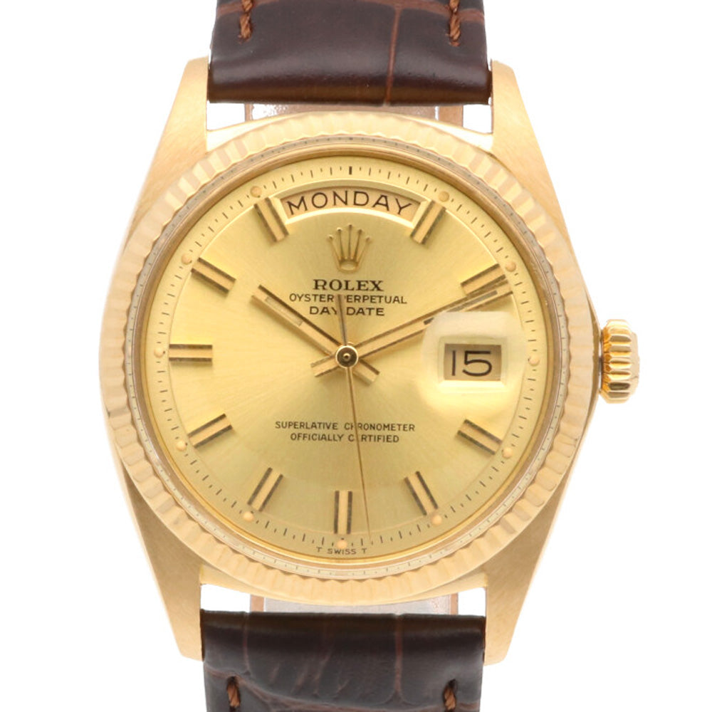 【中古】 ロレックス ROLEX K18YG 腕時計 29番 1969～1970年式 オイスターパーペチュアル デイデイト 18金  K18イエローゴールド 1803 ゴールド ブラウン メンズ【SH】【BIM】