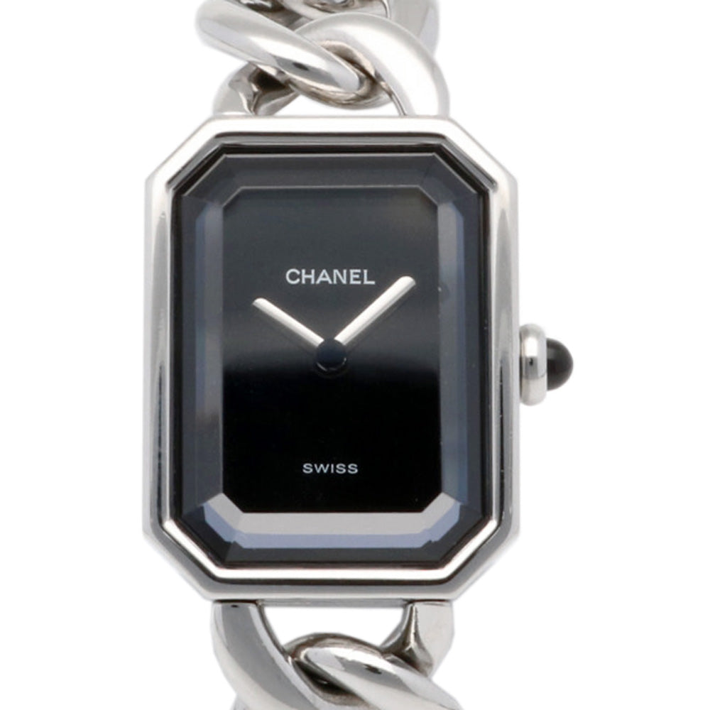 中古】 シャネル CHANEL SS 腕時計 チェーン エレガント ブレスレット プルミエール M ステンレススチール シルバー ブラック –  【公式】リサイクルキング オンラインショップ