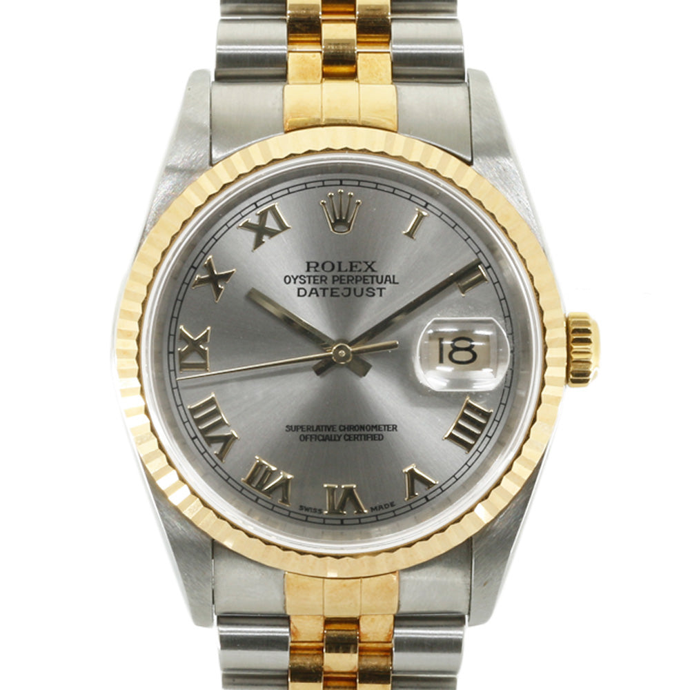 中古】 ロレックス ROLEX SS K18YG 腕時計 K番 2001年式 ローマ数字 オイスターパーペチュアル デイトジャスト ステン –  【公式】リサイクルキング オンラインショップ