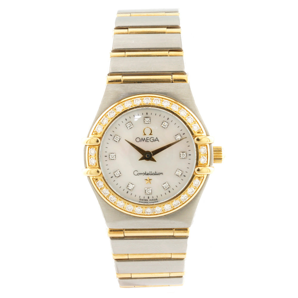 中古】 オメガ OMEGA SS K18YG 腕時計 ベゼルダイヤ 12Pダイヤ