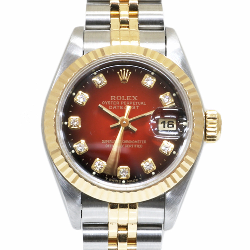 中古】 ロレックス ROLEX SS K18YG 腕時計 W番 1994～1995年式 レッドグラデーション 10Pダイヤ オイスターパー –  【公式】リサイクルキング オンラインショップ