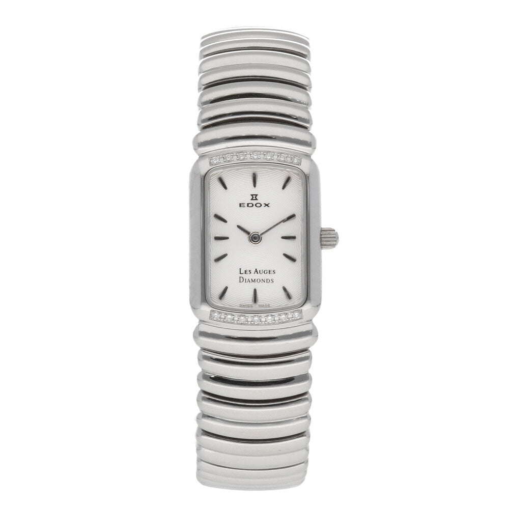 Auges Watch Edox Bezel Diamond Les Auges Watch Stainless Steel 21149 3D AIN Ladies ...