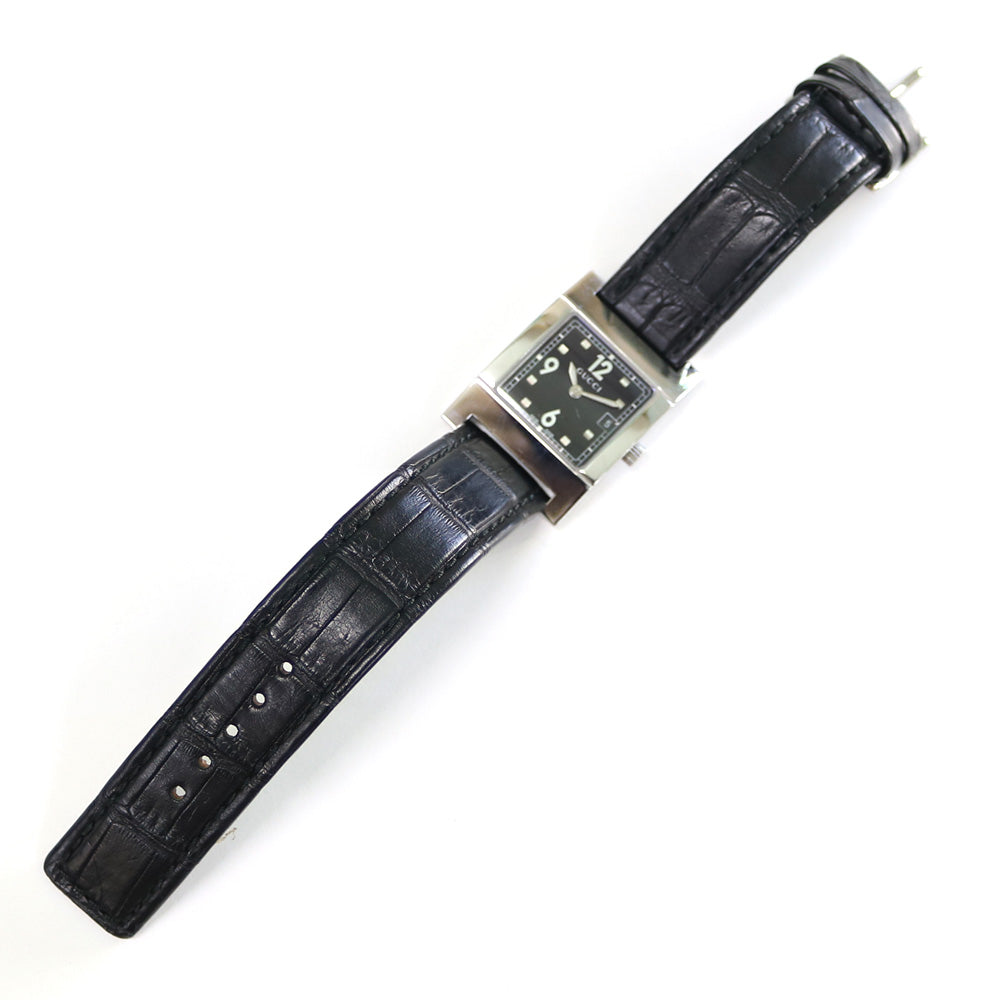 中古】 グッチ GUCCI SS 腕時計 ステンレススチール レザー 7700L