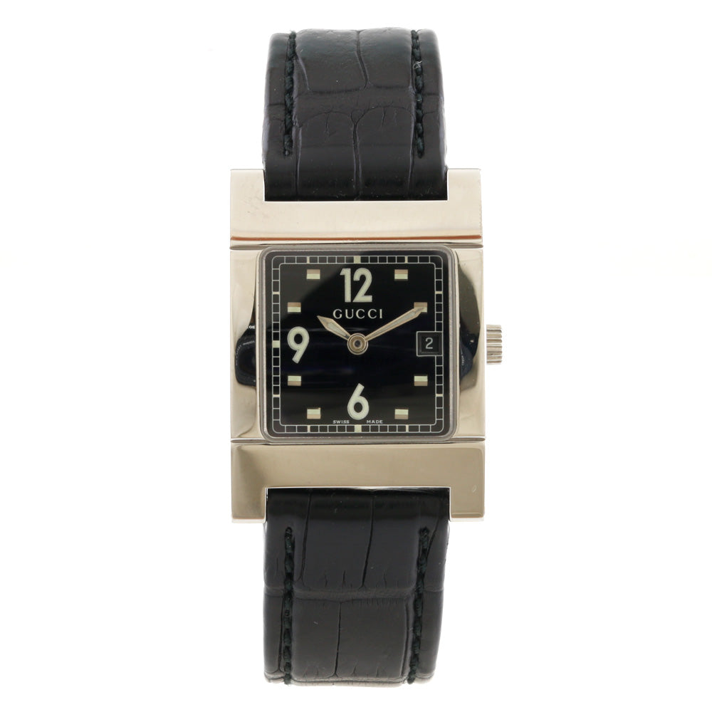 1円スタート】GUCCI グッチ 7700L SS×革ベルト スクエア 1円スタート】GUCCI グッチ 7700L SS×革ベルト スクエア