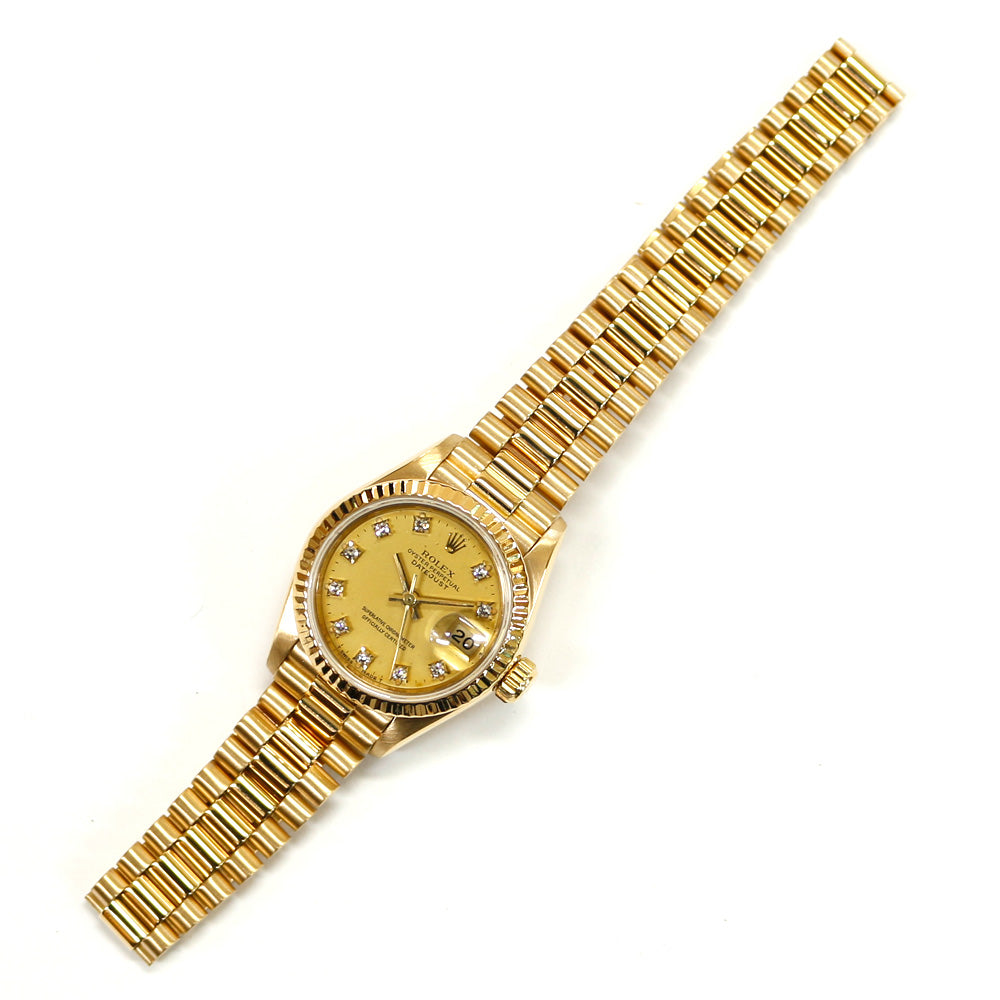 中古】 ロレックス ROLEX K18YG 腕時計 88番 1985年式 10Pダイヤ オイスターパーペチュアル デイトジャスト 18金 –  【公式】リサイクルキング オンラインショップ