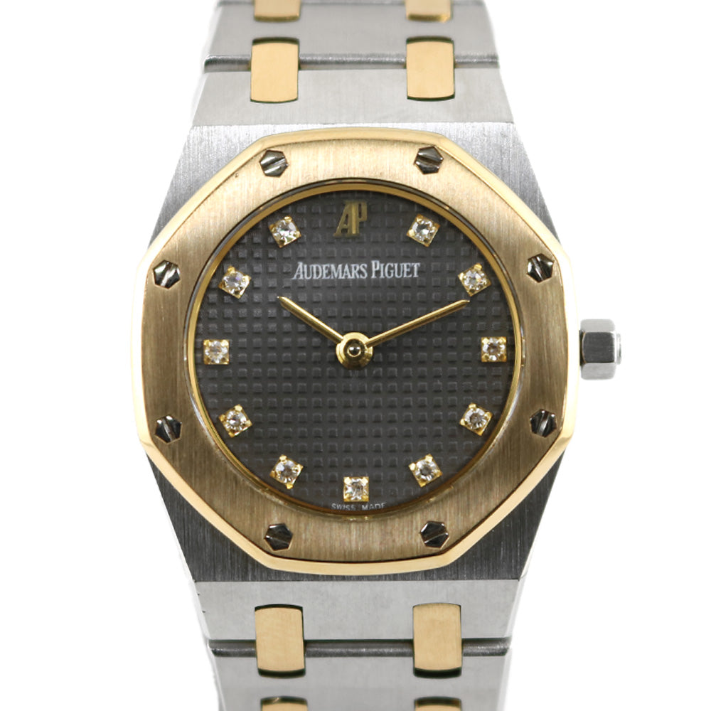 【中古】 オーデマ・ピゲ AUDEMARS PIGUET SS K18YG 腕時計 ダイヤ11P ロイヤルオーク ステンレススチール  K18イエローゴールド シルバー グレー ゴールド レディース【SH】【BIM】