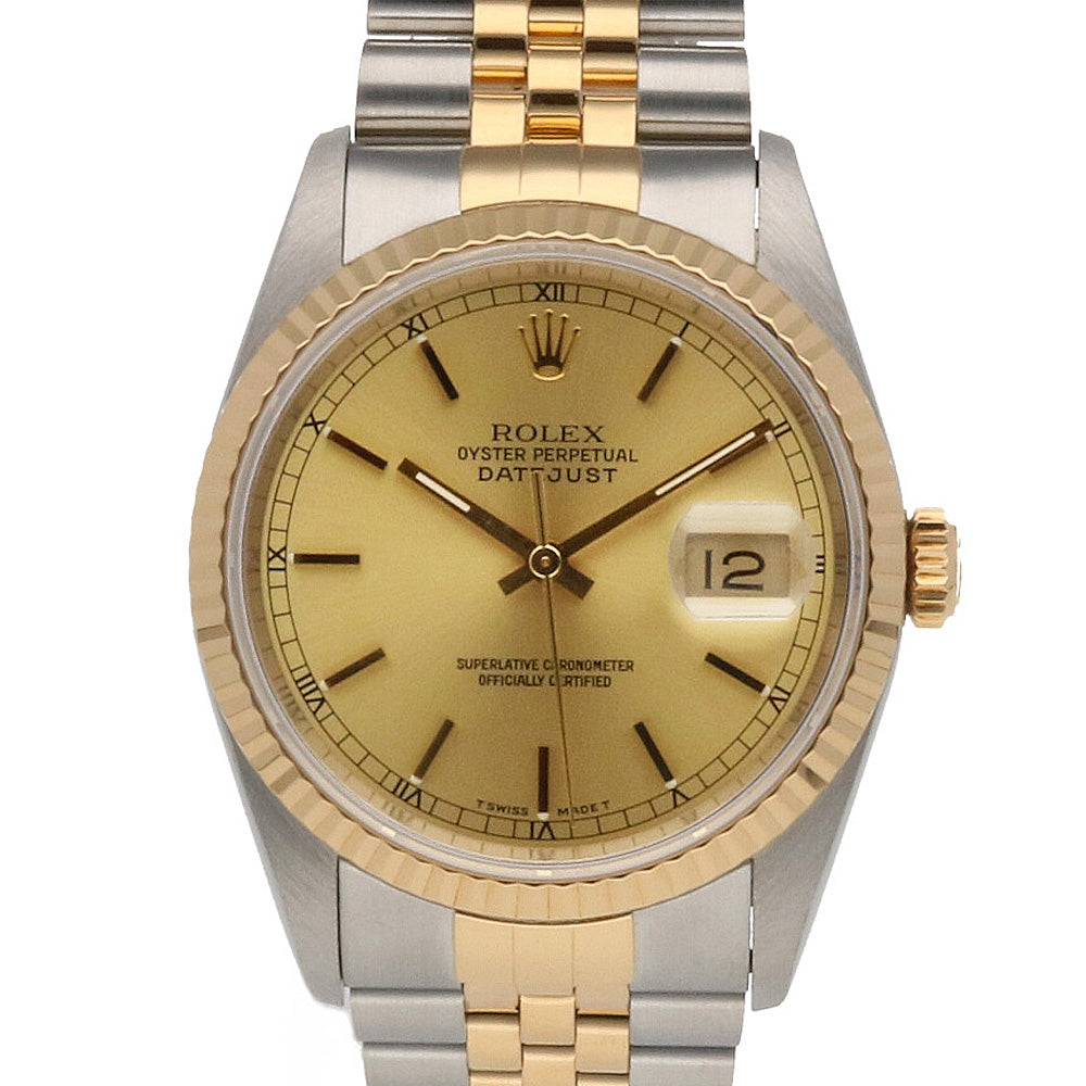 【中古】 ロレックス ROLEX SS K18YG 腕時計 C番 1992年式 オイスターパーペチュアル デイトジャスト ステンレススチール  K18イエローゴールド 16233 シルバー ゴールド メンズ【SH】【BIM】