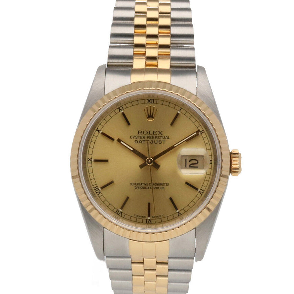 【中古】 ロレックス ROLEX SS K18YG 腕時計 C番 1992年式 オイスターパーペチュアル デイトジャスト ステンレススチール  K18イエローゴールド 16233 シルバー ゴールド メンズ【SH】【BIM】