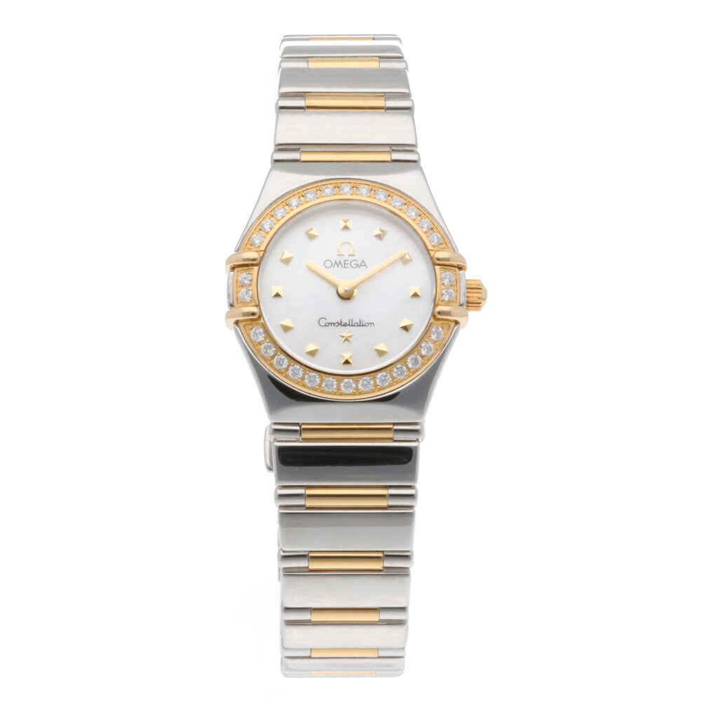 中古】 オメガ OMEGA SS K18YG 腕時計 ベゼルダイヤ コンステ