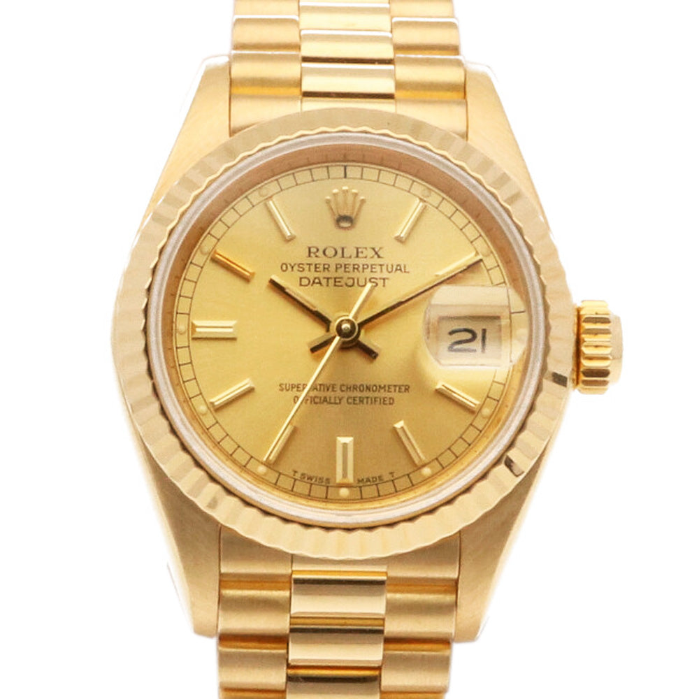 中古】 ロレックス ROLEX K18YG 腕時計 L番 1989～1990年式 オイスターパーペチュアル デイトジャスト 18金 K18 –  【公式】リサイクルキング オンラインショップ