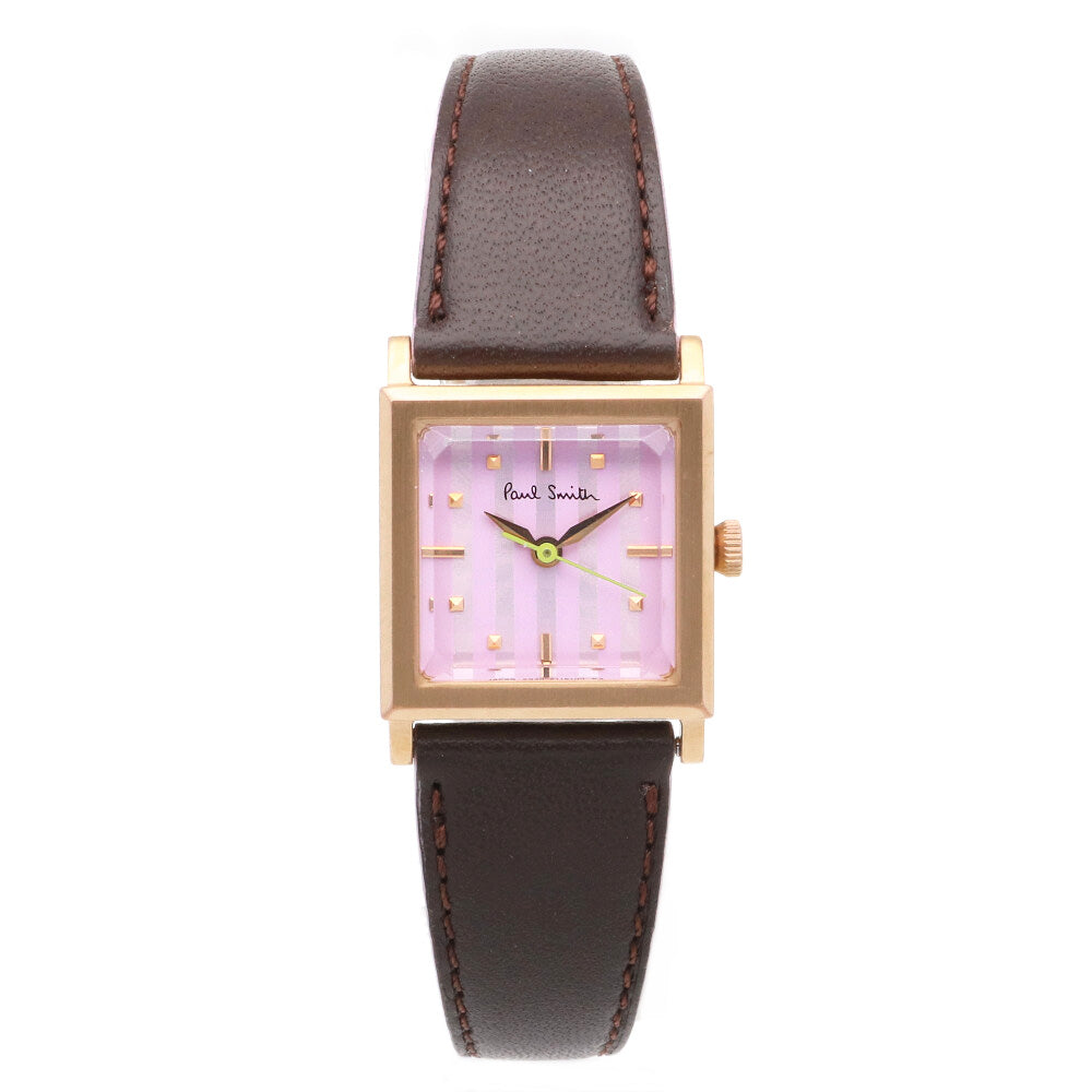 Used Paul Smith GP Watch GP 5930 S079667 Gold Pink Brown Ladies SH