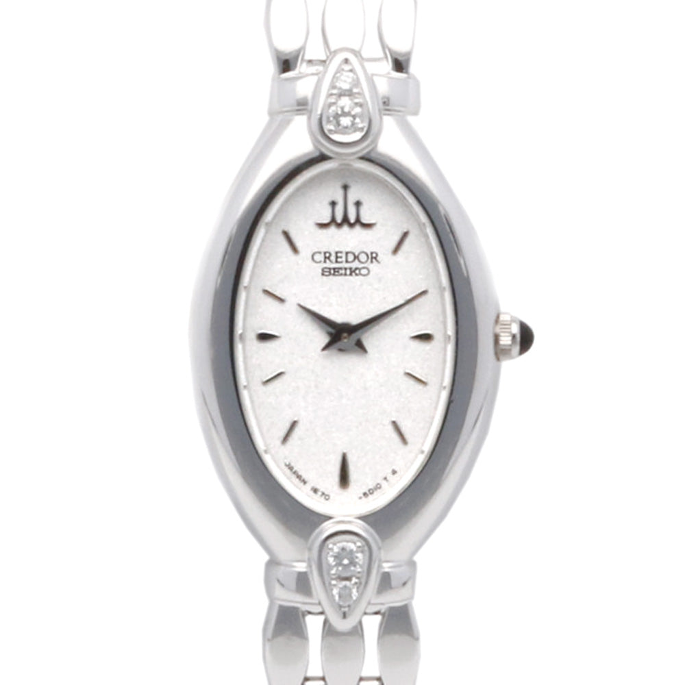 セイコー SEIKO クレドール  5A74-3D00 ホワイトシェル K18YG クオーツ メンズ 腕時計