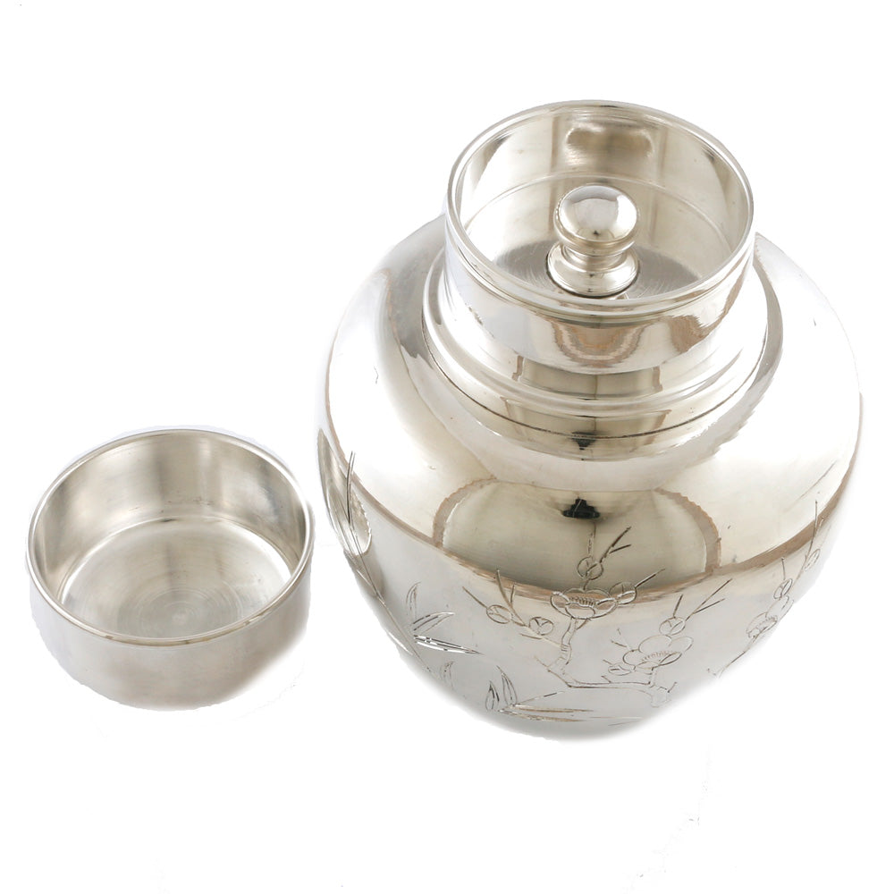 純銀製茶筒 小物入　シルバー 純銀製茶筒 小物入シルバー